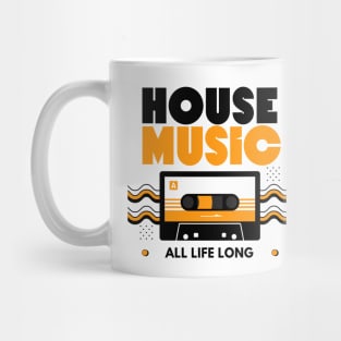 HOUSE MUSIC  - Cassette (Orange/Black) Mug